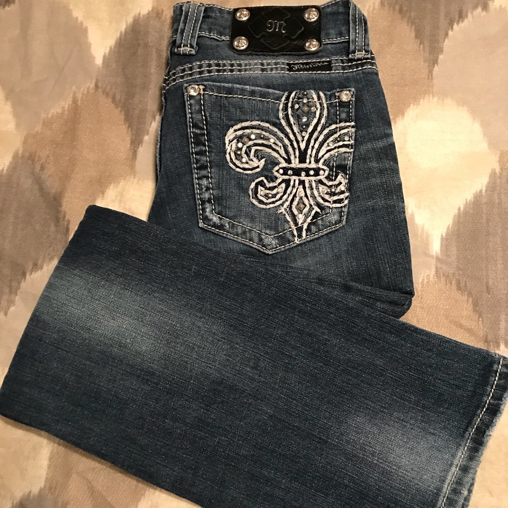 Miss Me Bootcut Jeans with Decorative Pocket